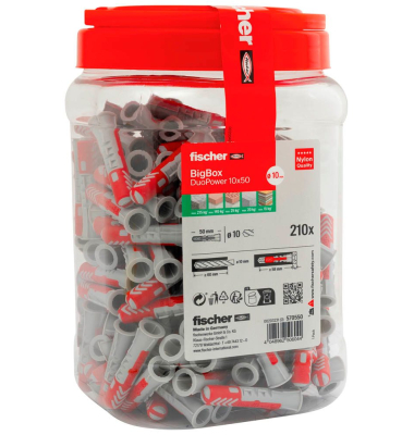 BigBox - DuoPower 10x50 Universaldübel-Sortiment 210 Stück