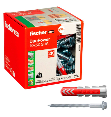 DuoPower 10x50 S 2K Dübel mit Schrauben Ø 10 mm x 50 mm
