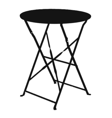 Beistelltisch EDEN Outdoor, 73cm (H), 60x73x60cm (BxT), rund, schwarz / schwarz