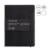 Notizbuch A040590, Leather, schwarz, blanko, 70g