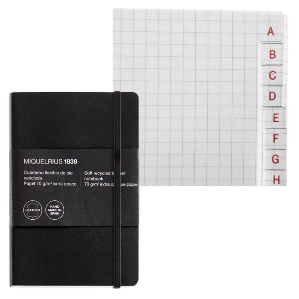 8422593104194 - Notizbuch A041990 Leather schwarz 104x15cm kariert 70g 100 Blatt   200 Seiten 8422593104194 MIQUELRIUS