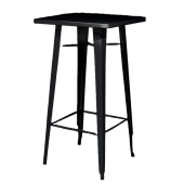 Stehtisch hoher URBAN Outdoor 108cm (H), quadratisch, schwarz / schwarz