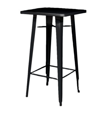 Stehtisch hoher URBAN Outdoor 108cm (H), quadratisch, schwarz / schwarz