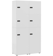 Spind Locked weiß 702027, 6 Schließfächer 90,8 x 40,7 x 185,2 cm