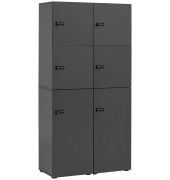 Spind Locked anthrazit 702028, 6 Schließfächer 90,8 x 40,7 x 185,2 cm