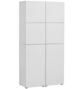 Spind Locked weiß 702029, 6 Schließfächer 90,8 x 40,7 x 185,2 cm