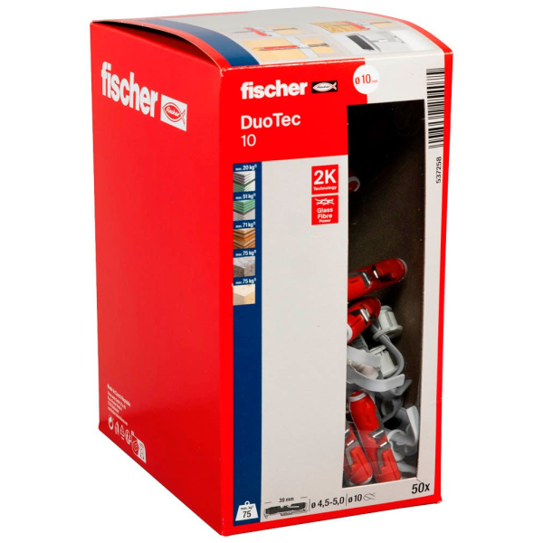 4048962254075 - fischer DuoTec 10 537258 Universaldübel-Sortiment Ø 10 mm x 50 mm 50 Stück 4048962254075 - fischer DuoTec 10 537258 Universaldübel-Sortiment Ø 10 mm x 50 mm 50 Stück