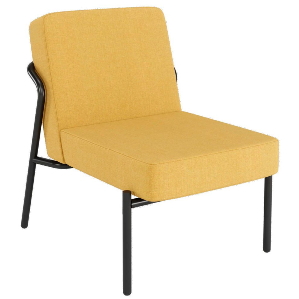 3660141963854 - Sessel meet® by Paperflow MEDSO Klassik S gepolstert Sitzfläche austauschbar B 580 x T 743 x H 736 mm Stoff und Stahl gelb mattschwarz 3660141963854 - Sessel meet® by Paperflow MEDSO Klassik S gepolstert Sitzfläche austauschbar B 580 x T 743 x H 736 mm Stoff und Stahl gelb mattschwarz