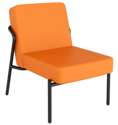 Sessel MEDSO S orange schwarz Kunstleder