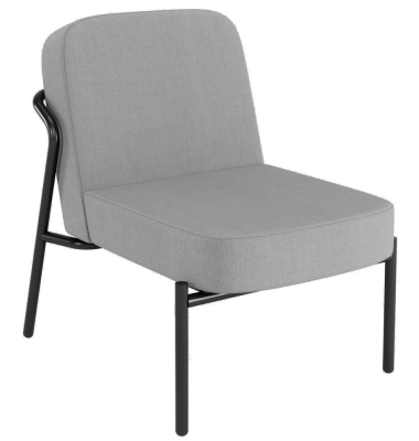 Sessel MEDSO S Rund grau schwarz Stoff