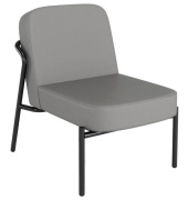 Sessel MEDSO S Rund grau schwarz Kunstleder