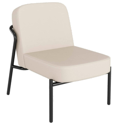 Sessel MEDSO S Rund creme schwarz Kunstleder