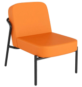 Sessel MEDSO S Rund orange schwarz Kunstleder
