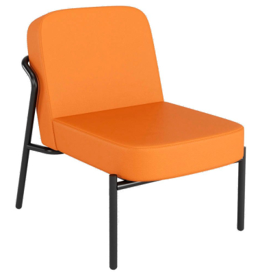 Sessel MEDSO S Rund orange schwarz Kunstleder
