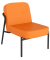 Sessel MEDSO S Rund orange schwarz Kunstleder
