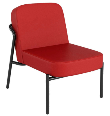 Sessel MEDSO S Rund rot schwarz Kunstleder