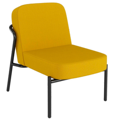 Sessel MEDSO S Rund gelb schwarz Kunststoff