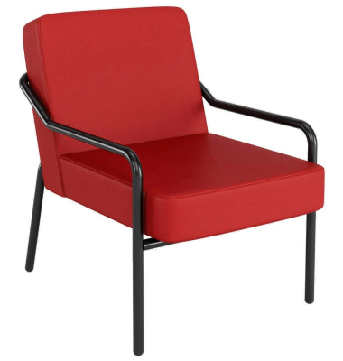 Sessel MEDSO M rot schwarz Kunstleder