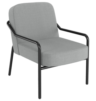Sessel MEDSO M Rund grau schwarz Stoff