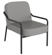 Sessel MEDSO M Rund grau schwarz Kunstleder