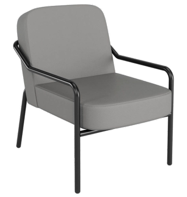 Sessel MEDSO M Rund grau schwarz Kunstleder