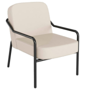 Sessel MEDSO M Rund creme schwarz Kunstleder