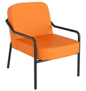 Sessel MEDSO M Rund orange schwarz Kunstleder