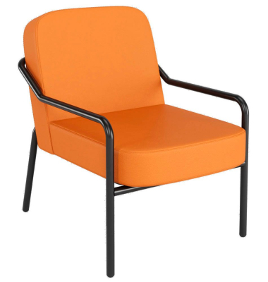 Sessel MEDSO M Rund orange schwarz Kunstleder