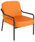 Sessel MEDSO M Rund orange schwarz Kunstleder