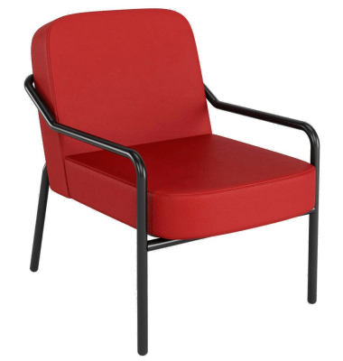 Sessel MEDSO M Rund rot schwarz Kunstleder