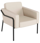 Sessel MEDSO L creme schwarz Kunstleder