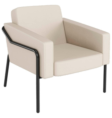 Sessel MEDSO L creme schwarz Kunstleder