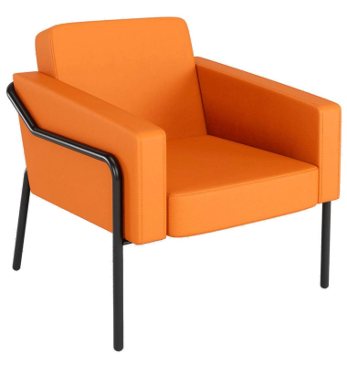 Sessel MEDSO L orange schwarz Kunstleder