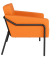 Sessel MEDSO L orange schwarz Kunstleder