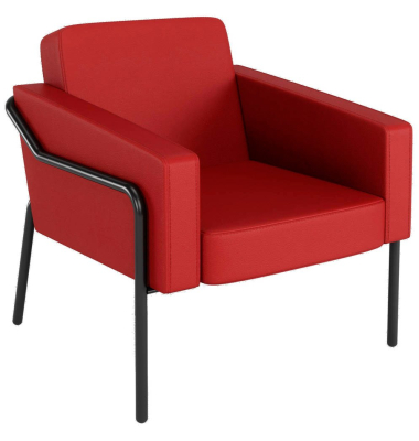 Sessel MEDSO L rot schwarz Kunstleder