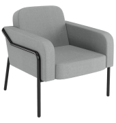 Sessel MEDSO L Rund grau schwarz Stoff
