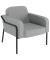 Sessel MEDSO L Rund grau schwarz Stoff