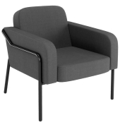 Sessel MEDSO L Rund anthrazit schwarz Stoff