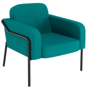 Sessel MEDSO L Rund blau schwarz Stoff