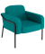 Sessel MEDSO L Rund blau schwarz Stoff