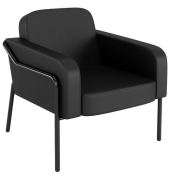 Sessel MEDSO L Rund schwarz Kunstleder