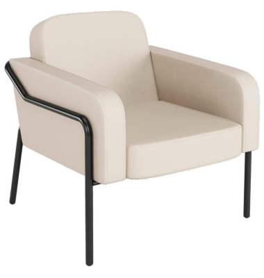 Sessel MEDSO L Rund creme schwarz Kunstleder