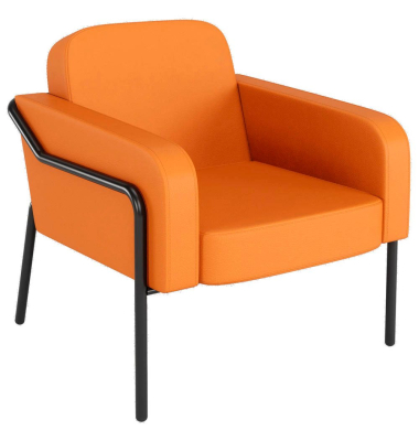 Sessel MEDSO L Rund orange schwarz Kunstleder
