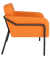 Sessel MEDSO L Rund orange schwarz Kunstleder