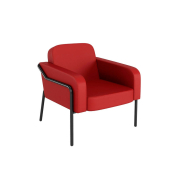 Sessel MEDSO L Rund rot schwarz Kunstleder