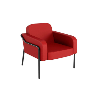 Sessel MEDSO L Rund rot schwarz Kunstleder