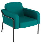Sessel MEDSO L Rund blau schwarz Kunststoff