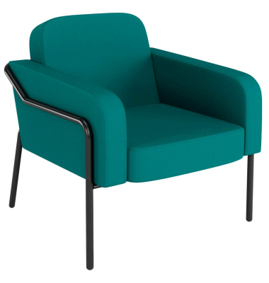 Sessel MEDSO L Rund blau schwarz Kunststoff