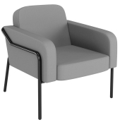Sessel MEDSO L Rund grau schwarz Kunststoff