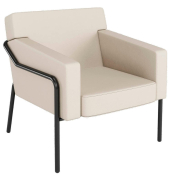 Sessel MEDSO L creme schwarz Kunstleder